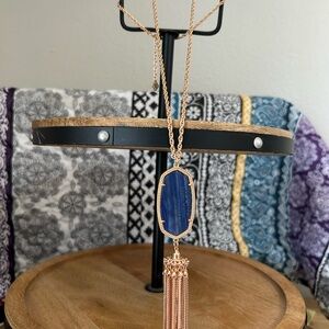 Elegant Blue and Rose Gold Pendant Necklace